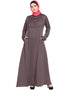 Women Hand embroidered at chest and sleeve A line Nida abaya Brown Women Online shopping USA